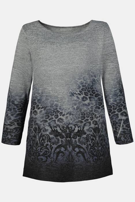 Pullover, Musterverlauf, lange Form, Ziersteinchen