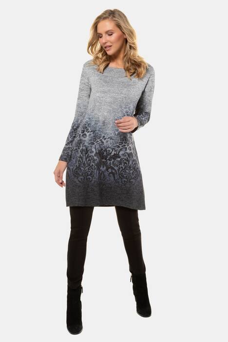 Pullover, Musterverlauf, lange Form, Ziersteinchen