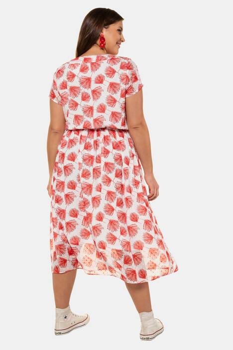 Maxikleid, Chiffon mit blickdichtem Futter, Halbarm