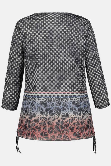 Shirt, Mustermix, Saum-Raffbänder, Ausbrennerjersey