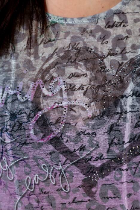 Shirt, Glitzerherz, Farbverlauf, Feinstrick