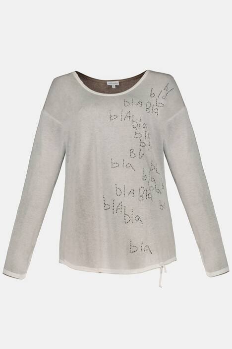 Sweatshirt, innen kontrastfarbig, Glitzerstein-Schrift