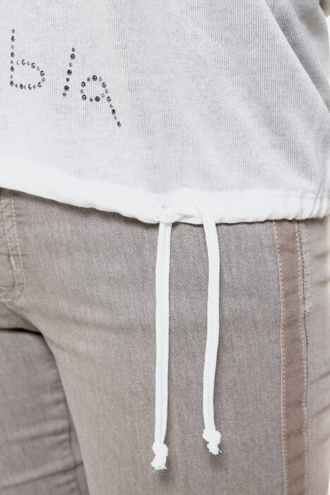 Sweatshirt, innen kontrastfarbig, Glitzerstein-Schrift