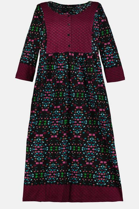 Jerseykleid, gemustert, Empire-Modell, 3/4-Arm