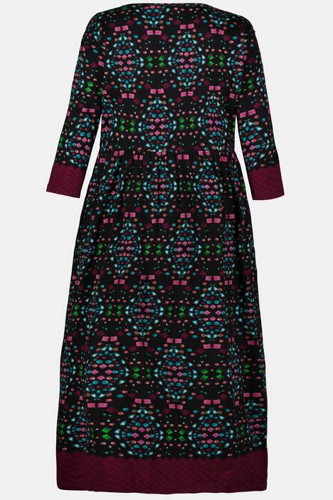 Jerseykleid, gemustert, Empire-Modell, 3/4-Arm