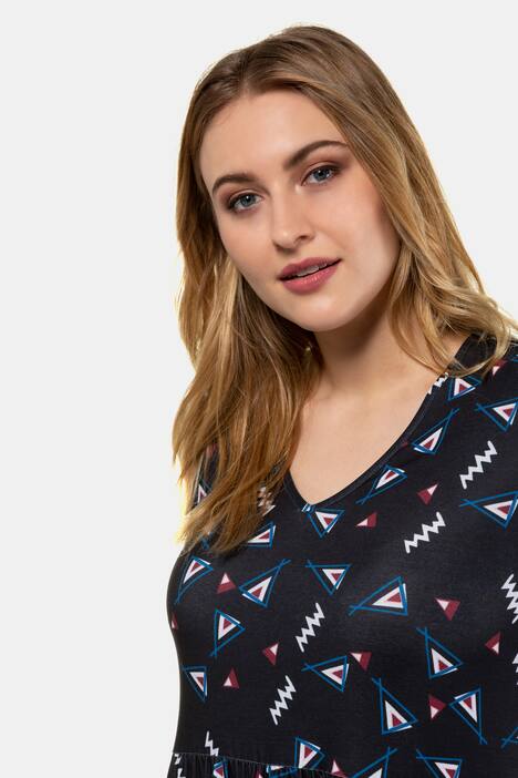 Matte Jersey V-Neck Empire Knit Dress
