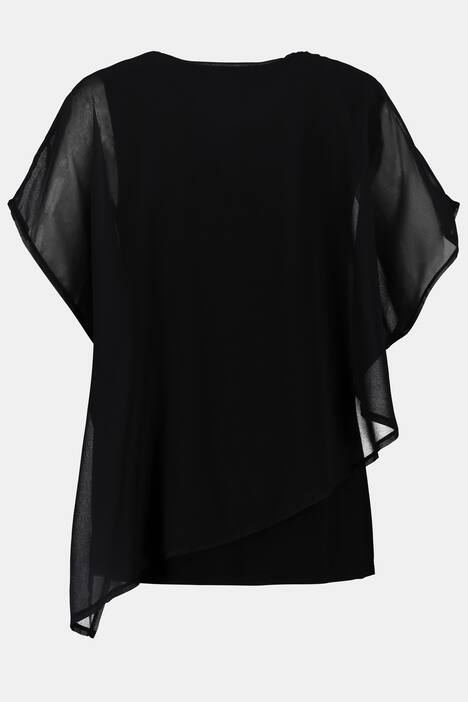 Tunika, Blütenprint, Chiffon-Oberlage, Jerseytop