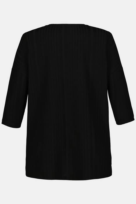 Shirt, Rippstruktur, oversized, 3/4-Ärmel