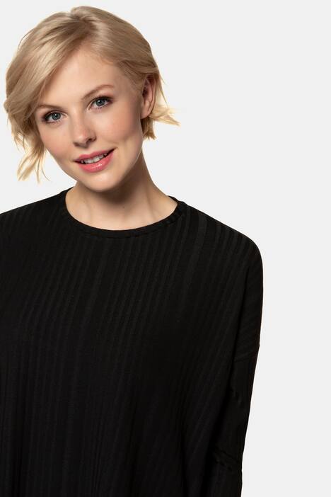 Shirt, Rippstruktur, oversized, 3/4-Ärmel