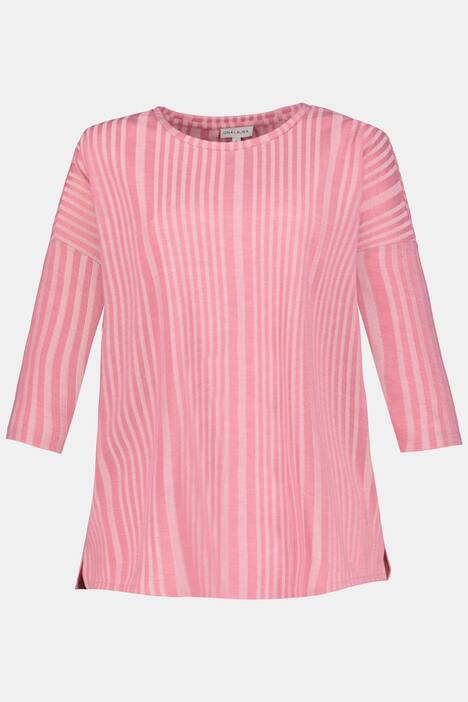 Shirt, Rippstruktur, oversized, 3/4-Ärmel