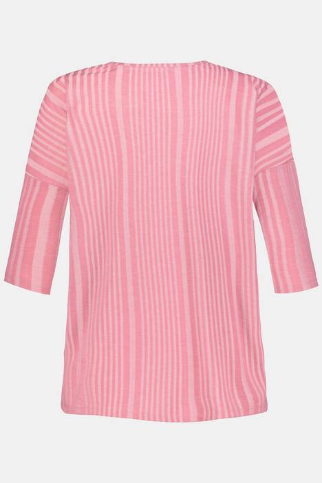 Shirt, Rippstruktur, oversized, 3/4-Ärmel