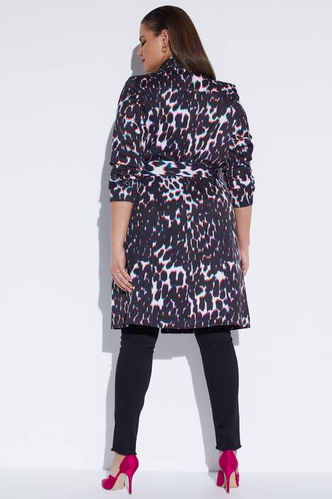 Trenchcoat mit Animalprint, A-Linie