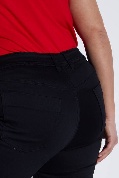 ankel jeans met rafels onderaan de pijpen, stretchdenim
