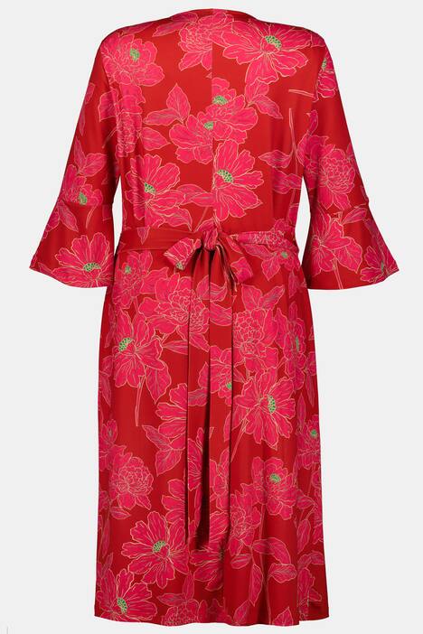 Print- Wickelkleid, 3/4 Arm mit Volant