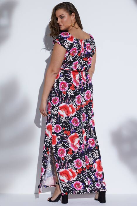 Printkleid mit Volant, Off-Shoulder