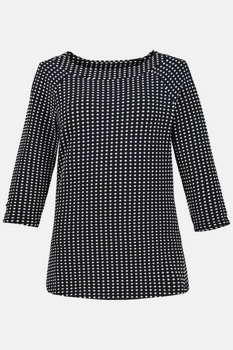 Sweatshirt, Punkte, Struktur, 3/4-Raglanärmel