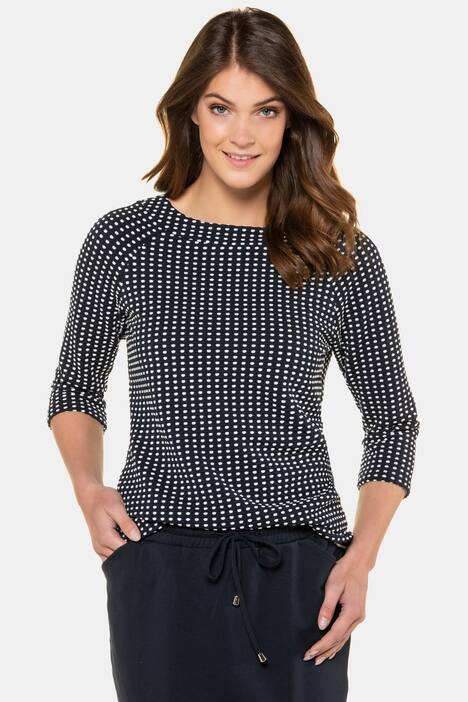 Sweatshirt, Punkte, Struktur, 3/4-Raglanärmel