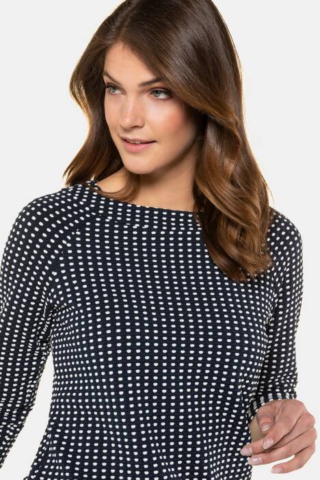 Sweatshirt, Punkte, Struktur, 3/4-Raglanärmel