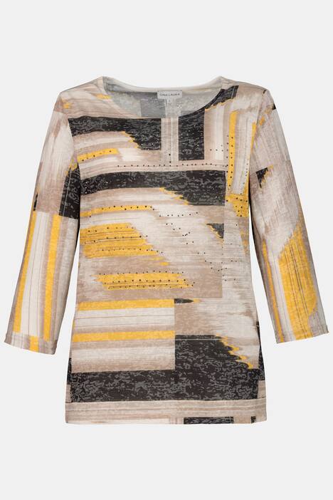 Shirt, grafisches Muster, Ziernieten, Ausbrennerjersey