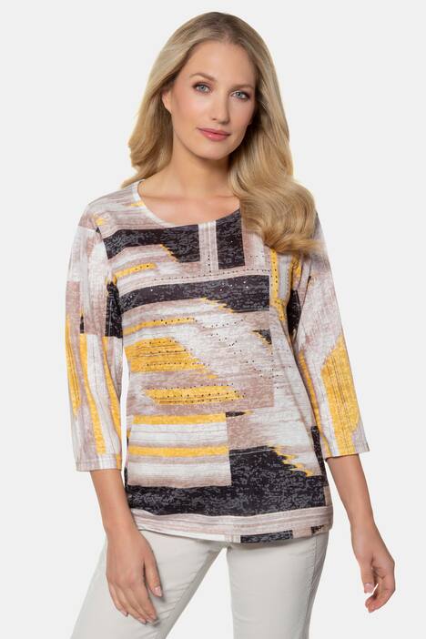 Shirt, grafisches Muster, Ziernieten, Ausbrennerjersey