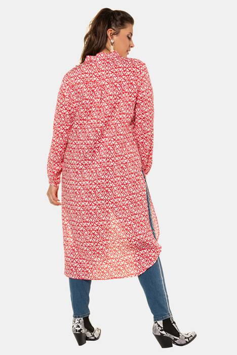 Bluse, richtig long, Herzen, lange Seitenschlitze