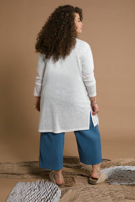 Strickjacke, Flammee Strick, offene Form, Langarm