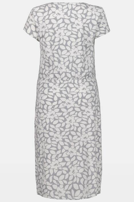 Jerseykleid, Blütenmuster, gekräuselte Quernaht