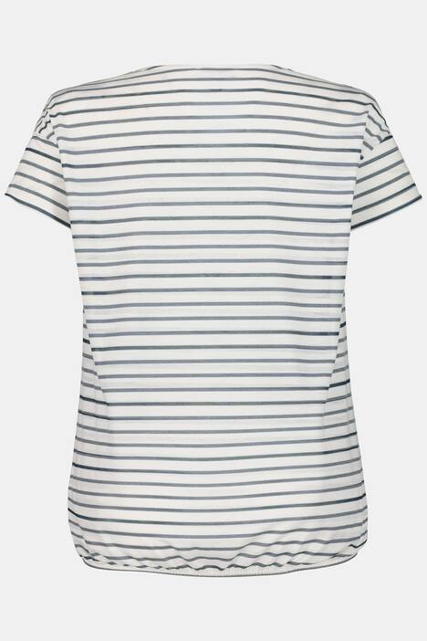 Ringelshirt, Schriftmotiv, oversized, Halbarm