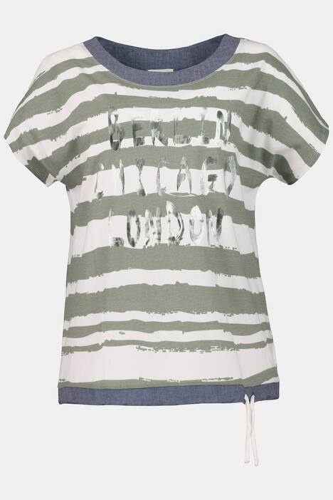 T-Shirt, Ringel, Metallic-Statement, Saumband
