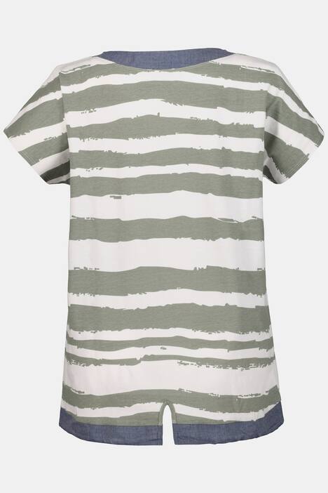 T-Shirt, Ringel, Metallic-Statement, Saumband