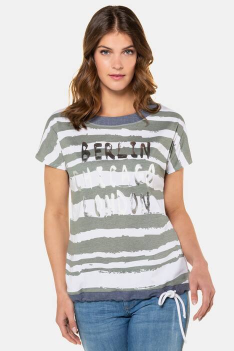 T-Shirt, Ringel, Metallic-Statement, Saumband