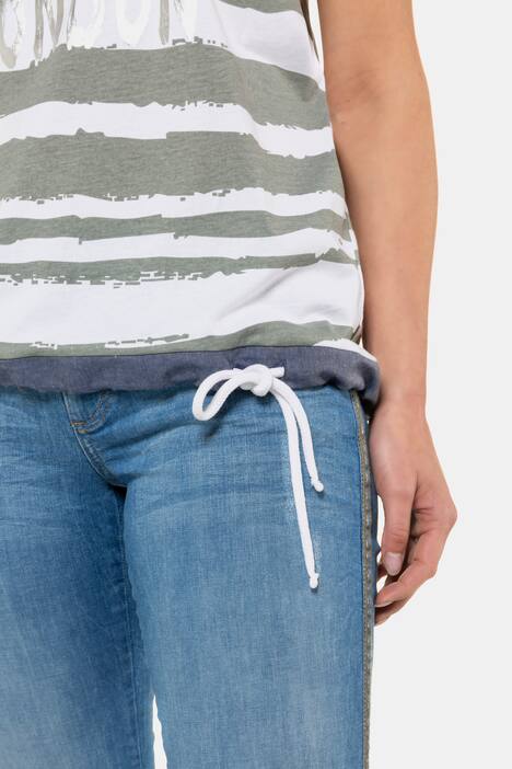 T-Shirt, Ringel, Metallic-Statement, Saumband
