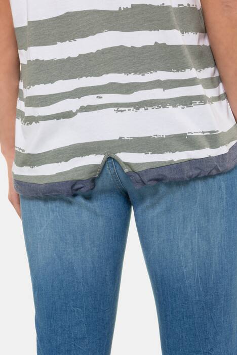 T-Shirt, Ringel, Metallic-Statement, Saumband