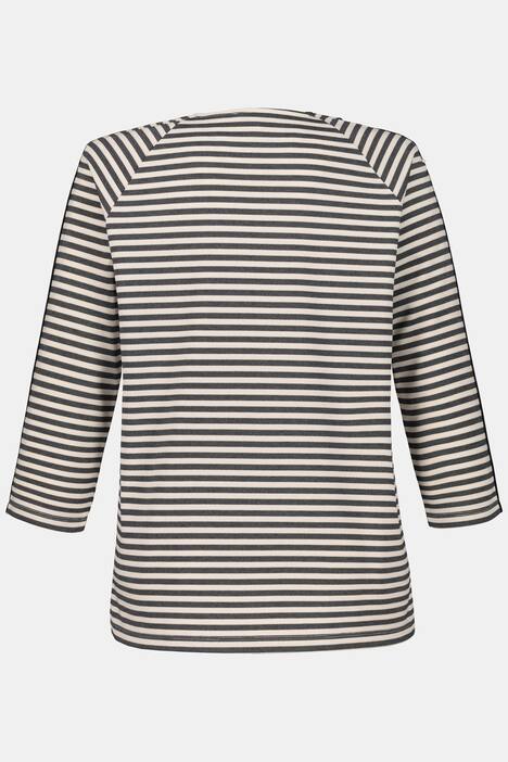 Sweatshirt, Ringel, 3/4-Arm, Ärmel-Galonstreifen