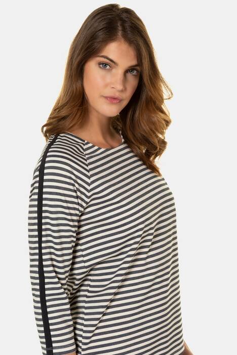Sweatshirt, Ringel, 3/4-Arm, Ärmel-Galonstreifen
