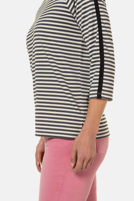 Sweatshirt, Ringel, 3/4-Arm, Ärmel-Galonstreifen