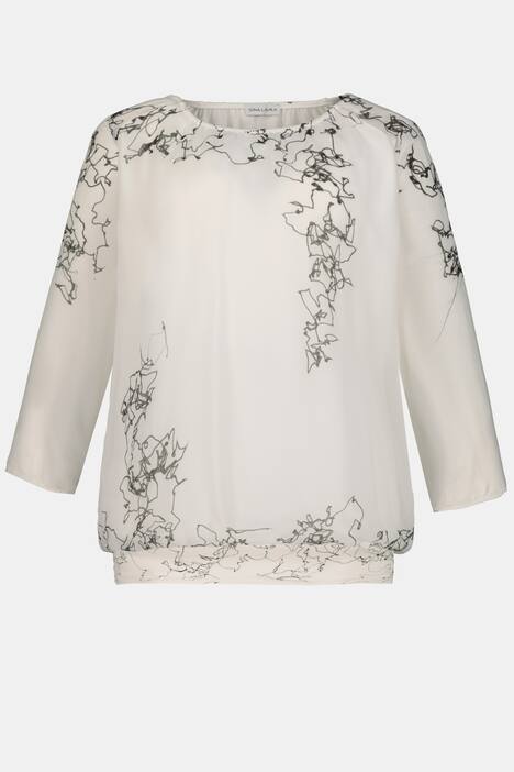 Bluse, gedoppelt, Chiffon mit abstraktem Druck