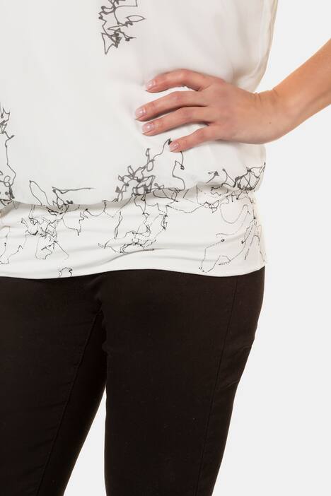 Bluse, gedoppelt, Chiffon mit abstraktem Druck