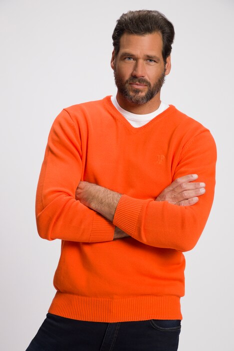 Pullover basic in cotone con scollo a V