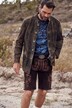Lederhosen in tradizionale stile Tracht in pelle di capra con ricami tradizionali e cintura di pelle in omaggio