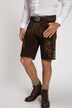 Lederhosen in tradizionale stile Tracht in pelle di capra con ricami tradizionali e cintura di pelle in omaggio