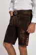 Lederhosen in tradizionale stile Tracht in pelle di capra con ricami tradizionali e cintura di pelle in omaggio
