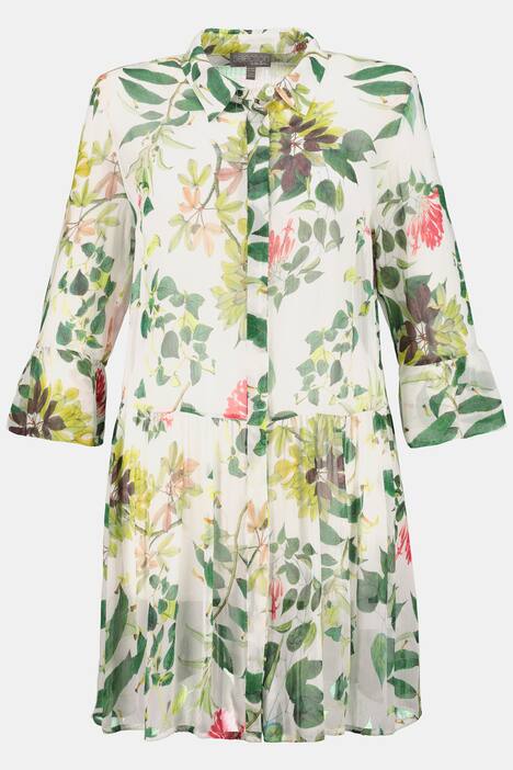 Longbluse, transparent, Blätter, Volants, selection