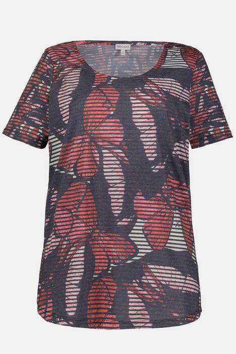 T-Shirt, gemustert, Rundhalsausschnitt