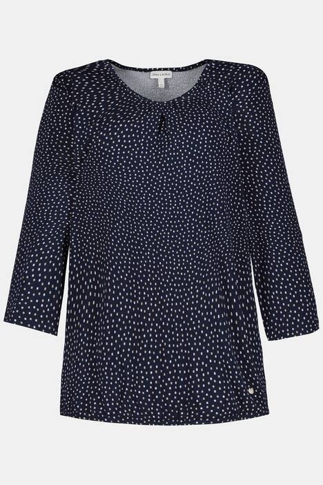 Shirt, gepunktet, elastischer Saum, 3/4-Ärmel
