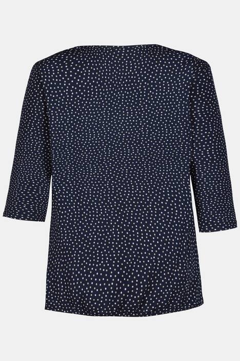 Shirt, gepunktet, elastischer Saum, 3/4-Ärmel