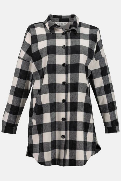 Hemdjacke, karierter Samtcord, oversized