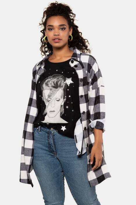 Hemdjacke, karierter Samtcord, oversized