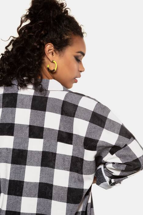 Hemdjacke, karierter Samtcord, oversized