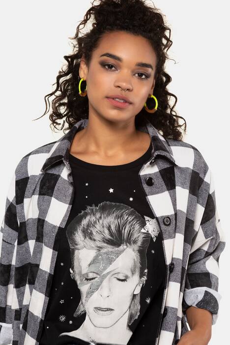 Hemdjacke, karierter Samtcord, oversized